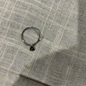 Pura Vida Silver Ring with Heart Charm Initial D engraved on heart.